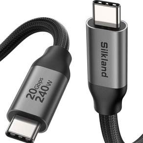실크랜드 USB4.0 케이블 C타입-C타입 USB-if 인증 썬더볼트3/4 호환 240W 40Gbps 고속충전 데이터 케이블