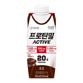 정식품 그린비아 프로틴밀 액티브 초코맛 프로틴음료 고단백질영양설계 아르기닌 저당설계