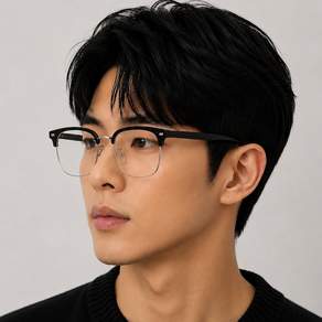 빅사이즈 하금테 블루라이트 차단 안경 반무테 대두 오버사이즈 얼큰이