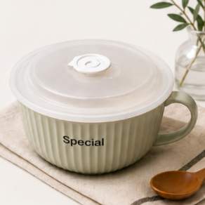 예은향 컵라면 도자기 그릇 전자레인지 라면기 1000ml 대용량 라면그릇 뚜껑포함 계란찜기
