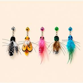 위시피키 교체헤드 5종 고양이 낚싯대 곤충 나비 깃털 장난감 세트