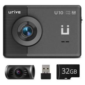 유라이브 U10 와이파이 FHD+FHD 2채널 블랙박스 AI 사고분석 와이파이 스마트폰 WiFi 동글포함