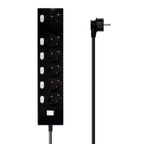 파워존 자동소화 4000W 고용량 웨이브 개별스위치 과부하차단 6구 멀티탭 50cm 1.5m 3m 5m 7m