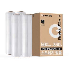 epacklab 스트레치필름 18mic 500mm x 330m 투명 공업용랩 산업용 포장랩 팔레트 랩핑필름 4롤