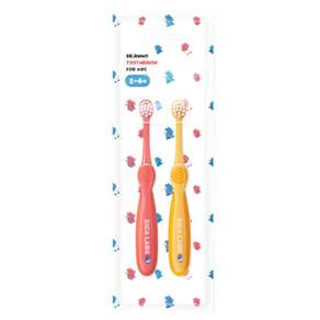 BPA FREE 에이카랩스 어린이 유아 코뿔소 칫솔 2종 만2세 이상 초등학교 저학년 유치원 어린이집