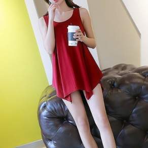 A라인 탑 이너 언밸런스 나시 티셔츠 SH554