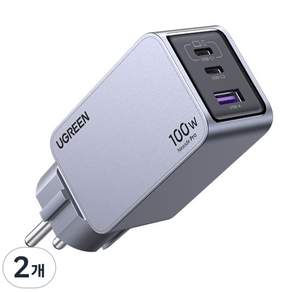 UGREEN 유그린 Nexode Pro 100W GaN c타입 접지형 고속충전기 KR 플러그 3포트 PPS PD3.0 고속 충전기 갤럭시 S26 울트라 S25 아이폰 17 호환