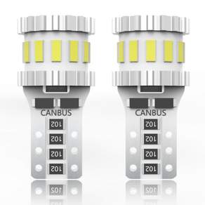 12V 6000K 화이트 LED 전구 캔버스 오류없는 IP68방수 360도 초고휘도 W5W 194 168 호환 주차등 번호등 실내등 플러그앤플레이