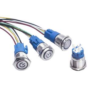 리틀브릿지 19mm 원형 LED 메탈 푸시 누름 버튼 온오프 방수 푸쉬 온 락 스위치