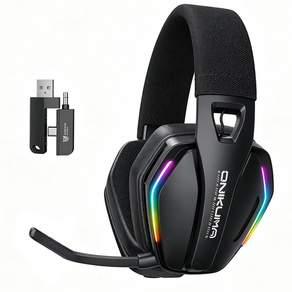 ONIKUMA RGB 무선 게이밍 헤드셋 3모드 연결 무선 블루투스+무선 2.4GHz +유선 연결