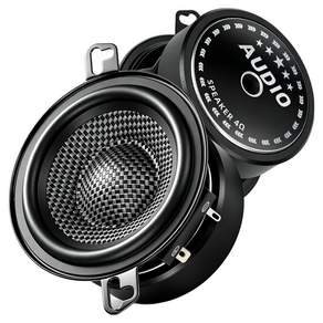 WdiYa 3.5인치 4옴 중저음 흑백 카본 파이버 콘 스피커 피크 출력 600W - 좌우 각 1개 총 1세트