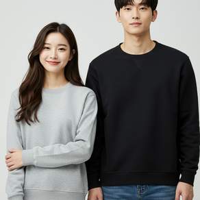 와우코지 오코텍스인증 무지 세미오버핏 기모 맨투맨 티셔츠