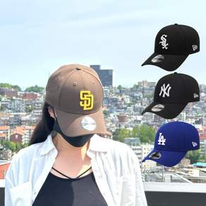 뉴에라 9FORTY 블랙 온 화이트 볼캡 뉴욕 양키스 MLB 모자