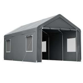 조립식 차고 대형 간이 차고 주차장 10X20FT 야외 캐노피 SUV 차량용 대형 주차천막 조립식 창고 310X593X277CM