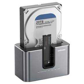 유니콘 원터치클론 HDD/SSD + M.2NVME 2BAY 외장하드 듀얼 도킹스테이션 하드복사기 DS-9000DUAL