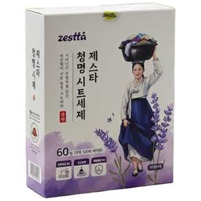 제스타 청명 시트세제 라벤더향, 1개, 60매