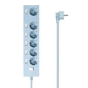파워존 자동소화 4000W 고용량 웨이브 개별스위치 과부하차단 6구 멀티탭 50cm 1.5m 3m 5m 7m