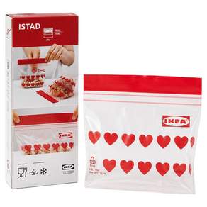 백희네 e40. ISTAD 이스타드 지퍼백 레드/하트 0.3 l 미니사이즈 이중지퍼백