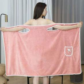 다정다감 여성 똑딱이 샤워가운, 핑크, 1개