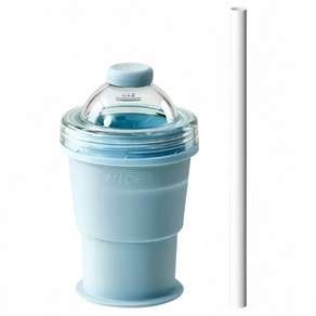 여름 실리콘 접이식 아이스하키 컵 가정용 하이볼 위스키 얼음틀휴대용 야외 빨대물병 325ml