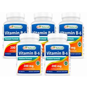 베스트 내추럴스 비타민 B6 200 mg 120 태블릿