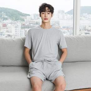 스토리원 JG-SSEW004 남성 모달 잠옷 시원한 봄여름가을 반팔 반바지 세트