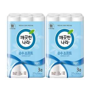 깨끗한나라 순수 소프트 천연펄프 3겹 화장지