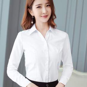 긴팔 셔츠 여성 남방 블라우스 유니폼 슬림핏 면접