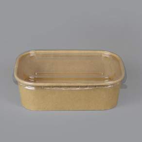 포담팩 KP 크라프트 사각종이용기 650ml 뚜껑 용기 세트