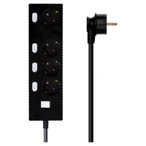 파워존 자동소화 4000W 고용량 웨이브 개별스위치 과부하차단 4구 멀티탭 50cm 1.5m 3m 5m 7m