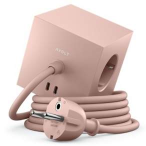 아볼트 스퀘어 원 고용량 멀티탭 3구 USB C타입 고속 충전기 / 올드 핑크