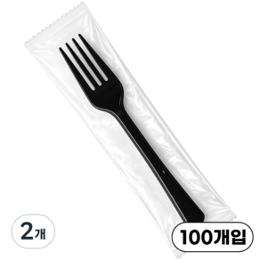 일회용 포크 개별포장 검정