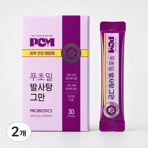 푸초밀 발사탕그만 강아지 고양이 유산균 발사탕 영양제 곰팡이성 가려움 피부 피모 알러지 습진 프로바이오틱스 장건강 크리스파투스 분말스틱 30포 30일분