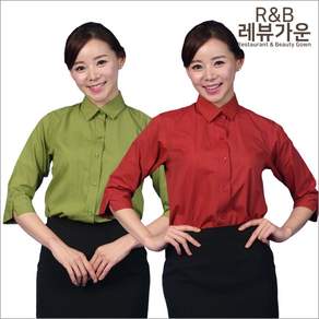 레뷰가운 여성 7부 블라우스 치과 유니폼 상담 원무과 SE120