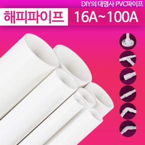 해피파이프(자체제작) PVC파이프 KS인증 VG1 16A~100A