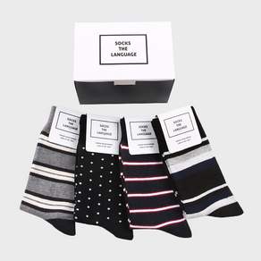 삭스더랭귀지 클래식 패션양말 4set