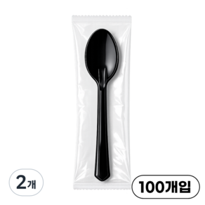 일회용수저 숟가락 개별포장 검정