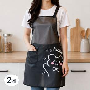 소유담 예쁜 주방 방수 앞치마 심플한 앞치마 업소용 반투명 앞치마