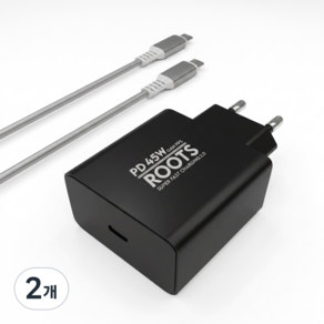 루츠 국내생산 PD 45W GaN PPS C타입 초고속 충전기 + C to C 100W 5A E Marker 1.5M 케이블포함