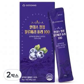 무설탕 안데스 청정 블루베리 퓨레 100% 스틱 14포