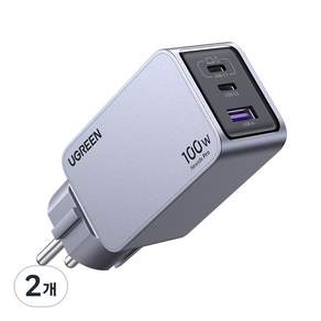 UGREEN 유그린 Nexode Pro 100W GaN c타입 접지형 고속충전기 KR 플러그 3포트 PPS PD3.0 고속 충전기 갤럭시 S26 울트라 S25 아이폰 17 호환