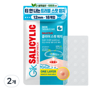 GIK 살리실산 티트리 트러블 고민스팟 집중 케어 투명 슬림핏 스팟패치 12mm