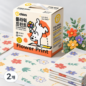 강아지 배변패드 애견 꽃무늬 프린트 패드