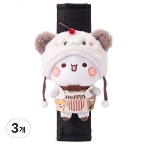 귀여운 입체 인형 안전벨트 패드 차량용 카시트 인형커버 (분리세탁)