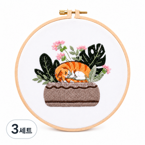 국민자수 고양이 DIY 프랑스자수 셋트 이지자수