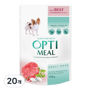 옵티밀 파우치 어덜트독 비프&크랜베리 젤리