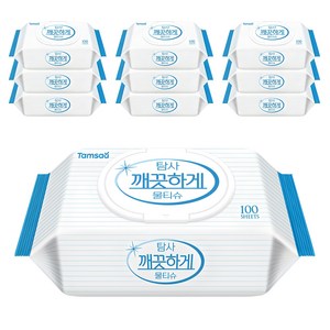 탐사 깨끗하게 도톰한 물티슈 캡형, 100개입, 10개 골드박스 특가