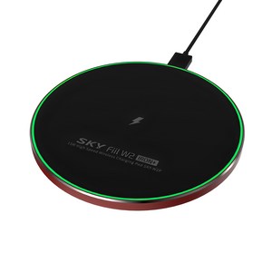 SKY 필 W2P 아이언+ 15W 고속 무선충전기 패드 SKY-W2P, 레드블랙, 1개