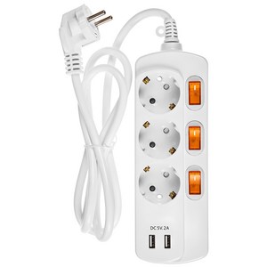 홈플래닛 멀티탭 3구 + USB 2포트 XWL-SAG3U, 1.5m, 화이트, 1개