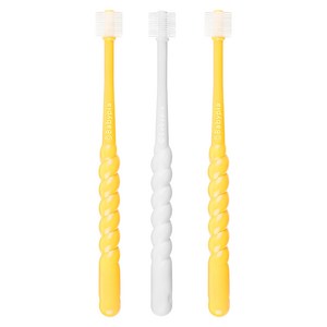 예꼬맘 아기칫솔 360도 1단계, 화이트 + 옐로우, 3개입, 1개